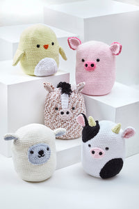 King Cole Yummy Amigurumi Crochet Pattern – Squishy Farm Animal Toys 9177