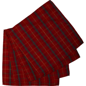 Christmas Tartan Check Pack of 4 Red & Gold Napkins (16" x 16")