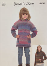 Load image into Gallery viewer, James Brett Chunky Knitting Pattern - Ladies &amp; Girls Hoodies (JB767)