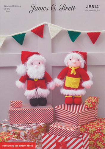 James Brett DK Knitting Pattern - Mr & Mrs Claus Toys (JB814)