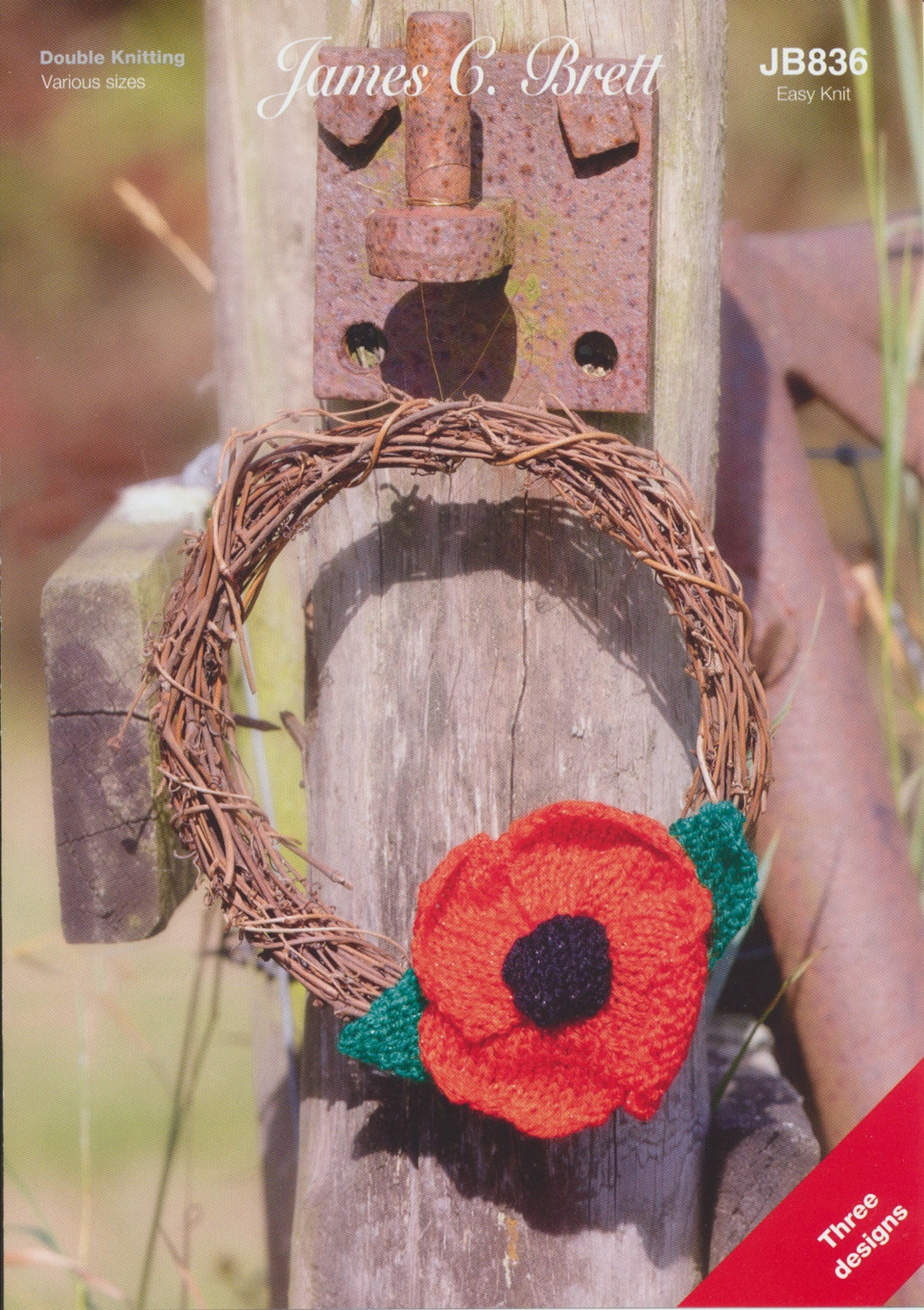 James Brett DK Knitting Pattern - Poppies (JB836)