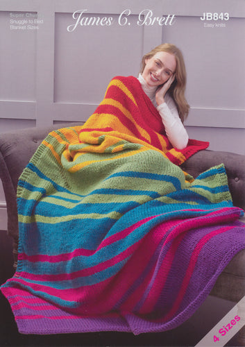 James Brett Super Chunky Knitting Pattern - Throws (JB843)