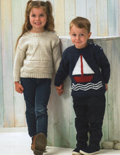 Load image into Gallery viewer, James Brett Double Knit Knitting Pattern Childs Boat Design Sweaters (JB872)