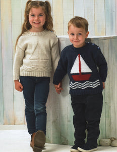 James Brett Double Knit Knitting Pattern Childs Boat Design Sweaters (JB872)