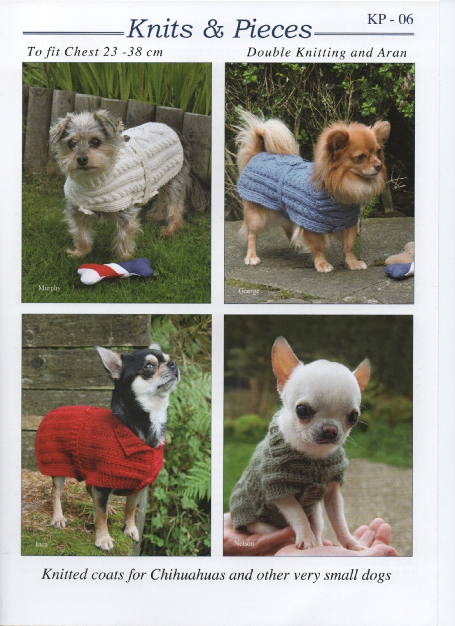 Knits Pieces Double Knitting Pattern Dog Knitted Coats KP 06 Mill Outlets