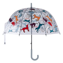 Load image into Gallery viewer, Esschert Design It&#39;s Raining Cats &amp; Dogs Transparent Umbrella (80cm Diameter)