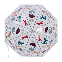 Load image into Gallery viewer, Esschert Design It&#39;s Raining Cats &amp; Dogs Transparent Umbrella (80cm Diameter)