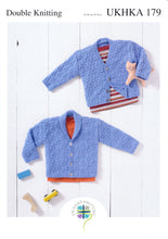 Load image into Gallery viewer, Double Knitting Pattern for Baby&#39;s Cardigans (UKHKA 179)