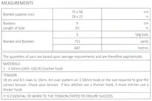 Load image into Gallery viewer, Double Knit Crochet Pattern for Heart Blanket &amp; Bootees (UKHKA 185)