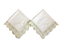 Load image into Gallery viewer, Vintage Cluny Lace Pair of Napkins - 18&quot; Square (Ecru)