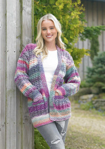 James Brett Chunky Knitting Pattern - Ladies Cardigan (JB842)