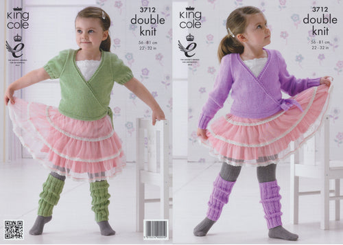 King Cole Childrens DK Knitting Pattern Girls Ballet Cardigans & Leg Warmers