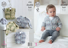 Load image into Gallery viewer, King Cole Double Knitting Pattern - Baby Cabled Cardigans &amp; Waistcoats (4798)