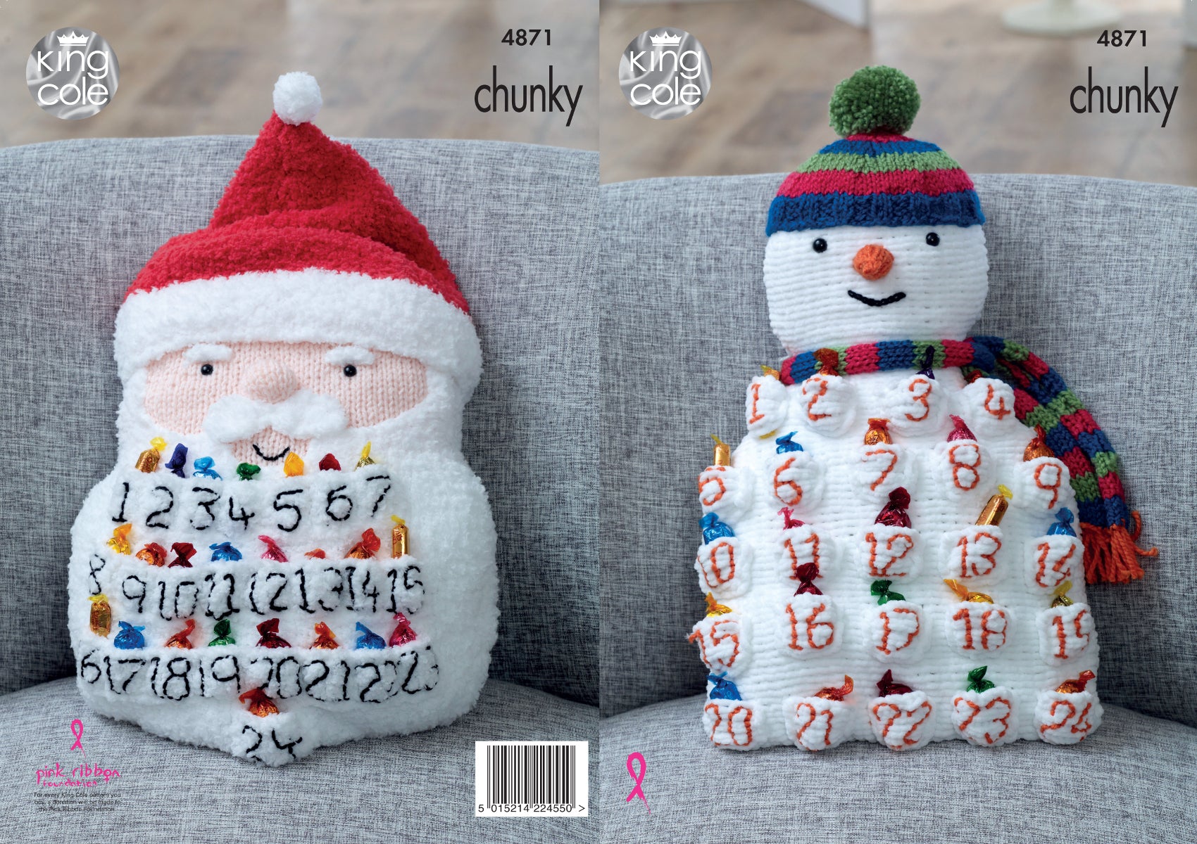 King Cole Chunky Knitting Pattern Advent Calendar Cushions 4871 Mill Outlets