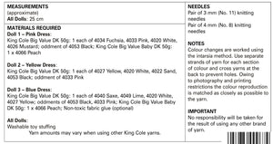 King Cole Double Knitting Pattern - Dolls (9102)