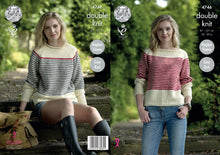 Load image into Gallery viewer, King Cole Double Knitting Pattern - Ladies High or Boat Neck Sweaters (4746)