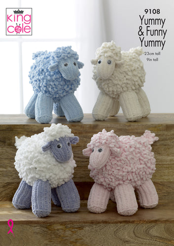 King Cole Funny Yummy Knitting Pattern - Sheep (9108)