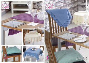 King Cole 4ply Crochet Pattern - Table Linen (5071)