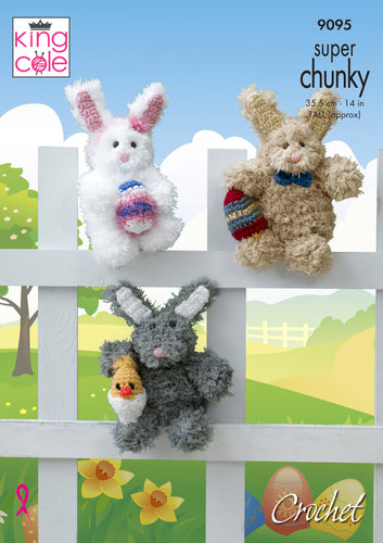 King Cole Super Chunky Crochet Pattern - Easter Bunnies (9095)