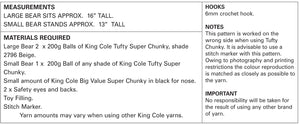 King Cole Super Chunky Crochet Pattern - Teddy Bears (9096)