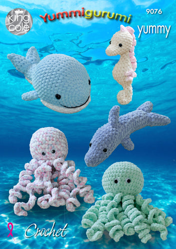 King Cole 'Yummigurumi' Crochet Pattern - Snuggle Sea Toys (9076)