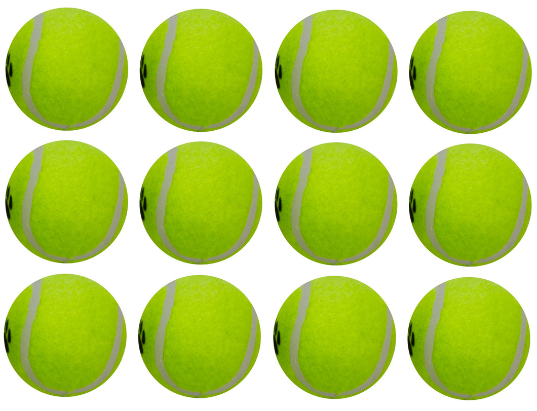 Petface Pack of 12 Tennis Balls Puppy Dog Play Toy (Yellow)