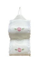 Load image into Gallery viewer, Rose Embroidered Fabric Toilet Roll Holder